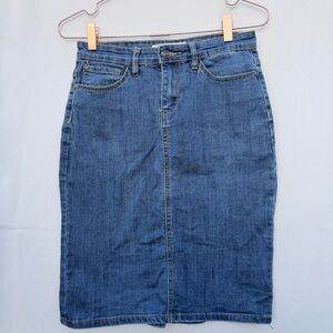 Y2K Fox Denim Pencil Skirt - Blue- See Measurements